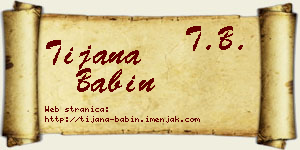 Tijana Babin vizit kartica